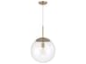 Craftmade Gaze 1-Light Satin Brass Clear Glass Globe Pendant