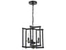 Craftmade Avante Grand 3-Light Flat Black Satin Brass Clear Glass Mini Pendant