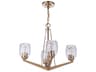 Craftmade Guiding Star 4-Light Satin Brass Glass Chandelier