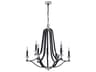 Craftmade Esme 9-Light Flat Black Matte White Chandelier