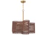 Craftmade Freeform 5-Light Satin Brass Walnut Brown Geometric Chandelier