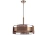 Craftmade Kensey 6-Light Satin Brass Brown Drum Pendant