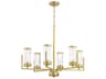 Craftmade Whittley 6-Light Satin Brass Candelabra Cylinder Chandelier