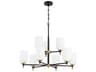 Craftmade Council 9-Light Flat Black satin Brass Candelabra Tiered Chandelier
