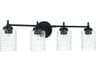 Craftmade Claire 4-Light Flat Black Vanity Light
