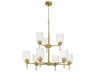 Craftmade Claire 9-Light Satin Brass Candelabra Cylinder Tiered Chandelier