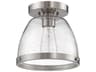 Craftmade Lodie 1-Light Brushed Polished Nickel Glass Bell Flush Mount