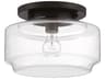 Craftmade Peri 1-Light Flat Black Glass Flush Mount