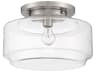 Craftmade Peri 1-Light Brushed Polished Nickel Glass Flush Mount