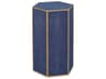Century Furniture Thomas Obrien Hexagon Faux Leather Indigo Shagreen Gold Leaf End Table
