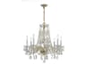 Crystorama Traditional Crystal 8-Light Brass Glass Candelabra Chandelier