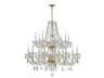 Crystorama Traditional Crystal 16-Light Brass Glass Candelabra Tiered Chandelier