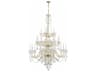 Crystorama Traditional Crystal 25-Light Polished Brass Chrome Glass Candelabra Chandelier