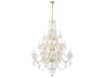 Crystorama Traditional Crystal 20-Light Polished Brass Chrome Glass Candelabra Chandelier