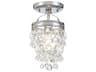 Crystorama Calypso 1-Light Chrome Glass Tiered Semi Flush Mount