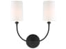 Crystorama Sylvan 2-Light Black Forged Wall Sconce