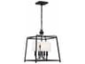 Crystorama Sylvan 4-Light Black Forged Candelabra Chandelier