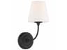 Crystorama Sylvan 1-Light Black Forged Glass Wall Sconce
