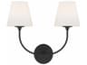 Crystorama Sylvan 2-Light Black Forged Glass Vanity Light