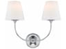 Crystorama Sylvan 2-Light Polished Chrome Glass Vanity Light