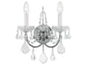 Crystorama Imperial 2-Light Polished Chrome Crystal Wall Sconce