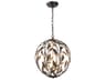Crystorama Broche 4-Light English Bronze Antique Gold Candelabra Globe Chandelier