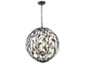 Crystorama Broche 6-Light English Bronze Antique Gold Candelabra Globe Chandelier