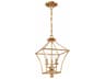 Crystorama Broche 3-Light Antique Gold Candelabra Chandelier