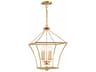 Crystorama Broche 4-Light Antique Gold Candelabra Geometric Lantern Chandelier