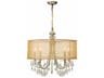 Crystorama Hampton 5-Light Gold Crystal Candelabra Drum Chandelier