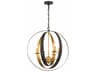 Crystorama Luna 6-Light English Bronze Antique Gold Candelabra Globe Chandelier