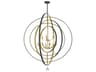 Crystorama Luna 9-Light English Bronze Antique Gold Candelabra Globe Tiered Chandelier