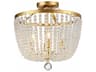 Crystorama Rylee 4-Light Antique Gold Crystal Bowl Semi Flush Mount