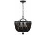 Crystorama Rylee 4-Light Matte Black Bowl Candelabra Chandelier