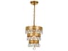Crystorama Perla 1-Light Antique Gold Crystal Round Tiered Mini Pendant