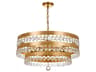 Crystorama Perla 6-Light Antique Gold Crystal Round Tiered Chandelier