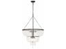 Crystorama Rylee 8-Light Matte Black Glass Candelabra Tiered Chandelier