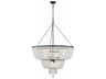 Crystorama Rylee 12-Light Matte Black Glass Candelabra Tiered Chandelier