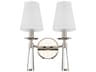 Crystorama Baxter 2-Light Polished Nickel Steel Wall Sconce
