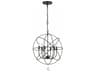 Crystorama Solaris 6-Light Bronze Glass Candelabra Chandelier