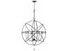 Crystorama Solaris 9-Light Black Glass Geometric Chandelier