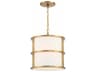 Crystorama Hulton 3-Light Luxe Gold Drum Geometric Chandelier