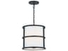 Crystorama Hulton 3-Light Matte Black Drum Pendant