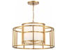 Crystorama Hulton 5-Light Luxe Gold Drum Geometric Chandelier