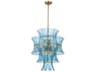 Crystorama Abigail 13-Light Aged Brass Blue Tiered Chandelier
