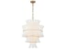Crystorama Abigail 13-Light Aged Brass White Tiered Chandelier
