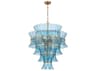 Crystorama Abigail 21-Light Aged Brass Blue Tiered Chandelier