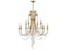 Crystorama Arcadia 12-Light Antique Gold Crystal Candelabra Tiered Chandelier