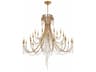 Crystorama Arcadia 28-Light Antique Gold Steel Crystal Candelabra Tiered Chandelier