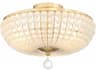 Crystorama Bella 3-Light Antique Gold Glass Bowl Semi Flush Mount
